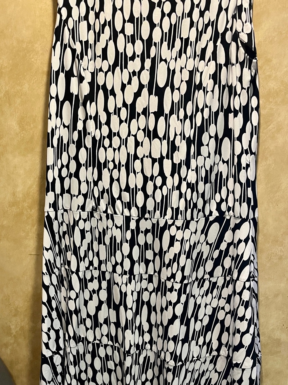 dressbarn Black & White Graphic Dot-Print Maxi Dress